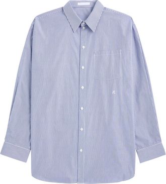 Helmut Lang Striped Cotton-poplin Shirt - Blue - M
