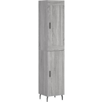 vidaXL Aparador Alto Madera Contrachapada Gris Sonoma 34,5x34x180 Cm Vidaxl