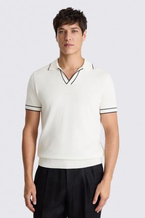 Moss Off White Contrast Placket Cotton Skipper