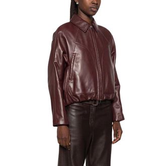 Brunello Cucinelli Leren jas - Dames - Leren en Su&egrave;de Jassen - Rood - S - Leer - Jassen