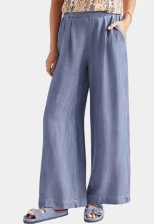 Tribal Flowy Pull On Pant In Denim