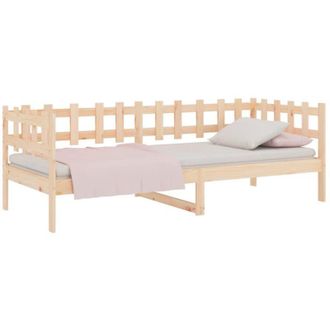 vidaXL Sof&aacute; Cama Sin Colch&oacute;n Madera Maciza De Pino 90x200 Cm Vidaxl