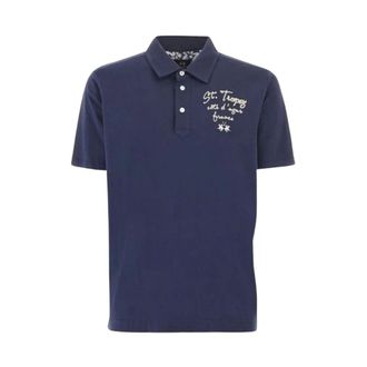 La Martina Heren, Tops, Blauw, Maat: L Piqu&eacute;