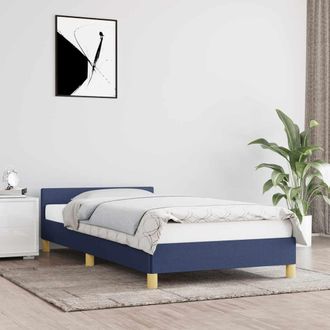 vidaXL Estructura De Cama Con Cabecero Sin Colch&oacute;n Tela Azul 100x200cm Vidaxl