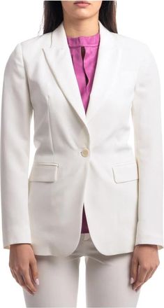 Liu Jo Luxe Lange Jas - Dames - Blazers - Wit - XS - Polyester - Jassen