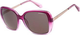Superdry Sonnenbrille SUPERDRY Modell 996094, Damen, violett, transparent, leicht transparent, Sonnenbrillen Sonnenbrille, Form Butterfly, Logoschriftzug auf B