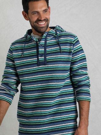 Weird Fish Payson Striped Macaroni Hoodie in Ensign Blue at Nordstrom, Size 4X-Large