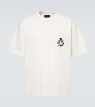 Ralph Lauren Purple Label Camiseta en mezcla de jersey bordada