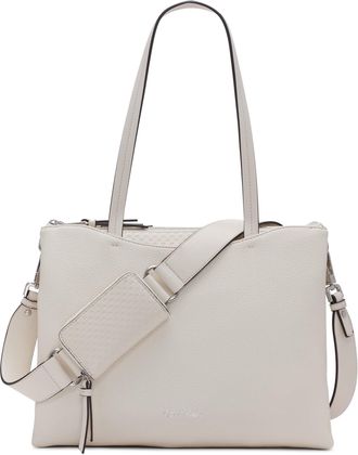Calvin Klein Chrome Organizational 2 in 1 Tote, Cherub White, One size