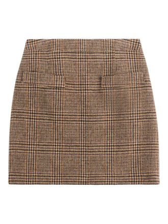 Fay Geruite high-waist rok - Bruin