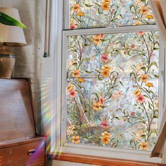 No Brand L&aacute;mina T&eacute;rmica Para Ventanas - Bloqueo De Luz - Privacidad De Ventanas Efecto Arco&iacute;ris - L&aacute;mina De Privacidad Est&aacute;tica