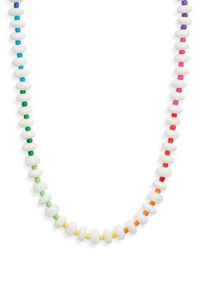 Nordstrom Color Pop Beaded Necklace in White Multi- Gold at Nordstrom