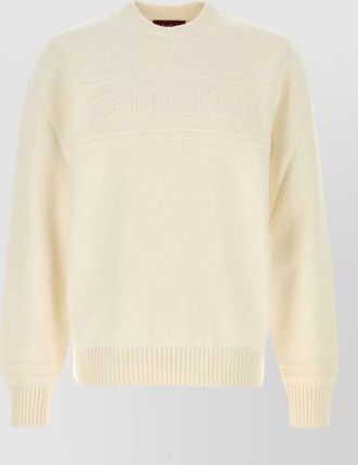Gucci cotton blend sweater crew neck style