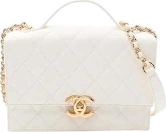 Chanel Pre-owned Matelasse Lambskin Shoulder Bag - Dames - Vintage Schoudertas - Wit - ONE Size - Leer - Vintage