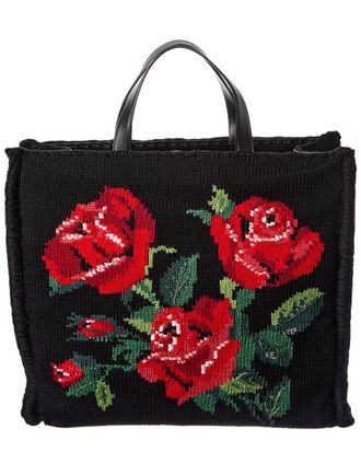 Dolce & Gabbana Dg Wool & Leather Tote