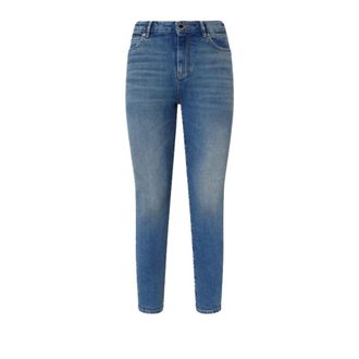 Pinko Cropped Jeans, female, Blue, W30, Sabrina Skinny Jeans with Rhinestones