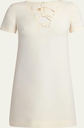 Valentino Garavani Bow Cutout Short-Sleeve Mini Dress