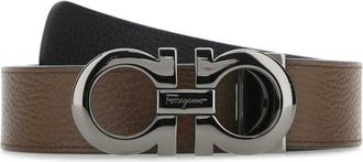 Ferragamo Brown Logo Buckle Reversible Belt