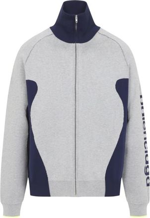 Balenciaga Bodies Gebreide Ritsvest - Heren - Vesten met rits - Grijs - L - Katoen - Hoodies & sweatvesten
