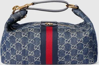 Gucci Vanity Medium Top Handle Bag, Blue, Fabric