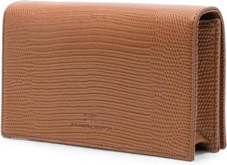 Elisabetta Franchi Reptile-Effect Leather Clutch - Beige