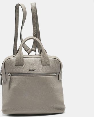DKNY Dkny Grey Leather Convertible Backpack