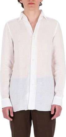 Finamore Gaeta Ustica Collar Linen Casual Shirt