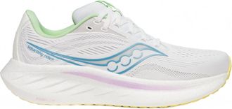 Saucony Womens Ride 18 Running Shoes In White/verbana