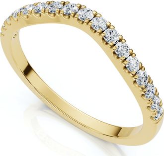 Pompeii3 Curved Accent Diamond Guard Ring 14k Gold Lab Grown