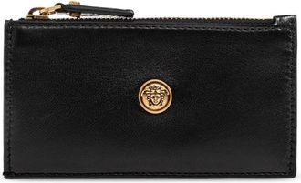 Versace Embl&egrave;me leren kaarthouder met rits - Dames - Portefeuilles - Zwart - ONE Size - Leer - Accessoires