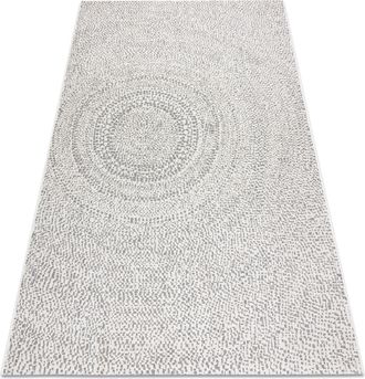 RugsX Rugsx - Alfombra Sisal Flat 48832367 Circulos, Puntos Crema / Gris Beige 140x200 Cm