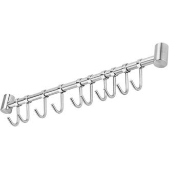 OEM Nazalus - Oferta Especial - Gancho Para Pa&ntilde;os De Cocina, 53 Cm, Acero Inoxidable, Con 10 Ganchos, Color Plata