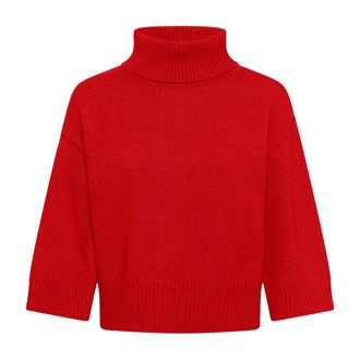 Saint Tropez Jersey de cuello alto - Knitwear - Mujer - Rojo - 2XL