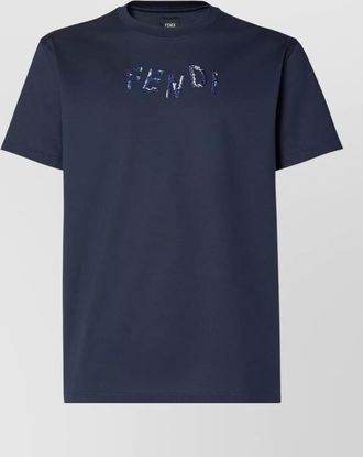 Fendi short sleeve crew neck cotton t shirt