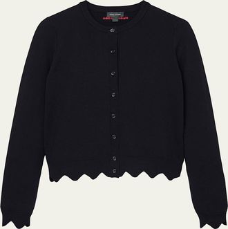 Marc Jacobs Scalloped Daisy Crewneck Cardigan