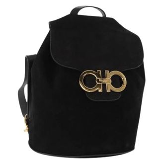Ferragamo Pre-owned Backpacks, female, Black, Size: ONE SIZE Pre-owned Suede Backpack