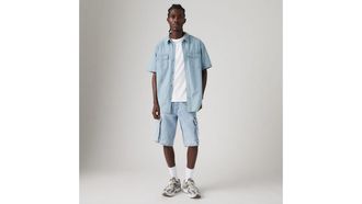 Levi's 478 Baggy Cargo Shorts - Mens - 28X12 - Light Wash / My Pockets Full Shorts