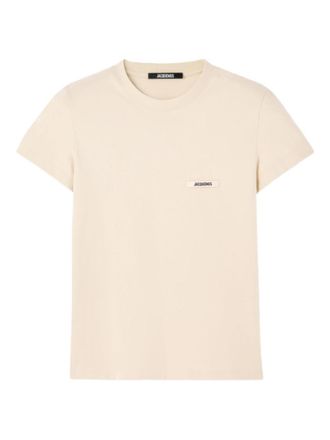 Jacquemus Beige Logo Crew Neck T-Shirt