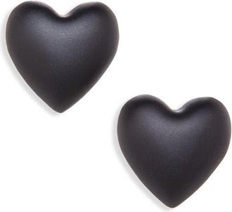Roxanne Assoulin The Puffy Heart Stud Earrings in Black at Nordstrom