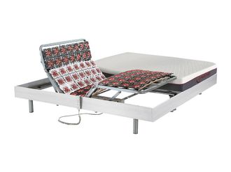 Vente-Unique Letto relax elettrico sole sospensioni Materasso memory Motori OKIN 2 x 90 x 200 cm Bianco - ATRIDE di DREAMEA