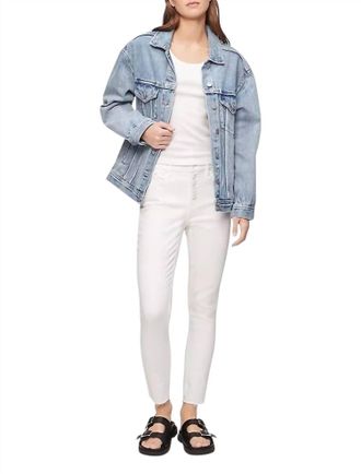 Calvin Klein Womens High Rise Ankle Skinny Jeans In Cream