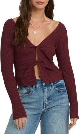 Billabong Fever Reversible Twist Detail Knit Top in Pinkie at Nordstrom Rack, Size X-Large