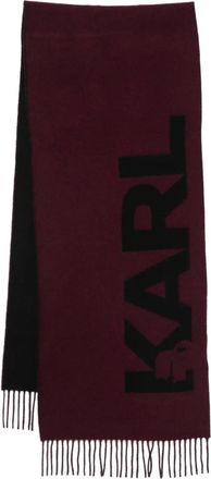 Karl Lagerfeld Sciarpa con frange e logo - Viola