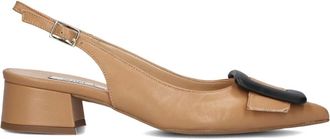 Notre-V Schoenen, Dames, Bruin, 39 EU, Leer, Elegante Camel Slingbacks Model 3341