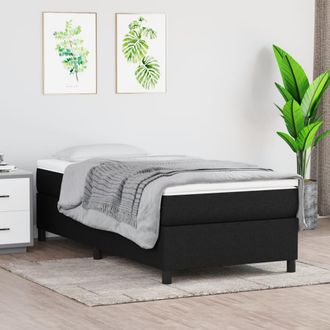 vidaXL Cama Box Spring Con Colch&oacute;n Tela Negro 100x200 Cm Vidaxl