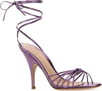 Gianvito Rossi Womens Tacco Sandal Purple Ayer Snakeno Lining