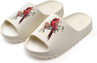 Generic Cardinal Cute Bird Slides for Women Men Soft Thick Bottom Coconut Slippers Sandals for Bathroom Beach