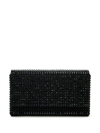 Amina Muaddi Superamini Paloma crystal-embellished clutch bag - women - Silk/Silk - One Size - Black