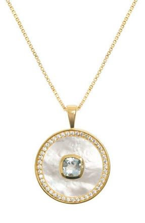 Freya Rose Blue Topaz Mother Of Pearl Necklace at Nordstrom, Size 9.25