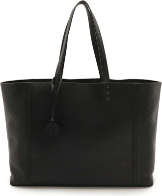 Bottega Veneta Black Leather Shoulder Bag Tote Bag (Pre-Owned)